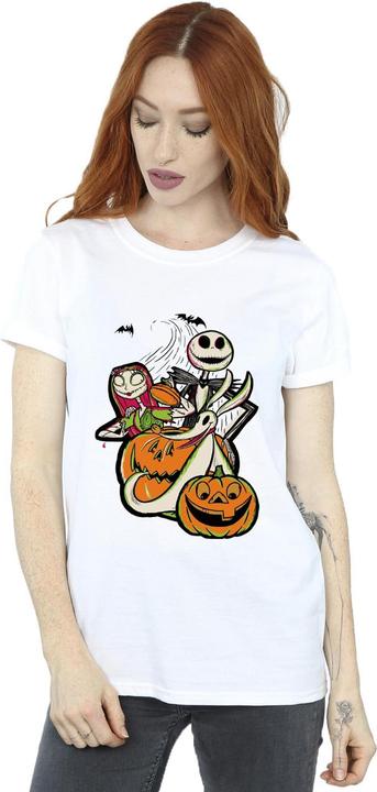 Actual product image The Nightmare Before Christmas Womens/Ladies Pumpkin Cotton Boyfriend T-Shirt (XXL)