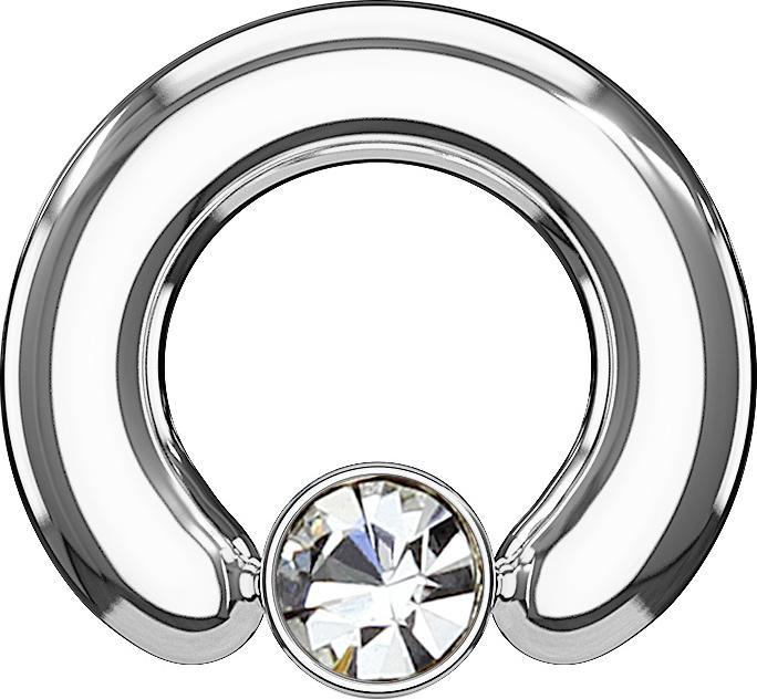 Immagine prodotto Star Piercing Chiusura Anello argento Disco cristallo argento (Acciaio chirurgico 316L, senza ottone)