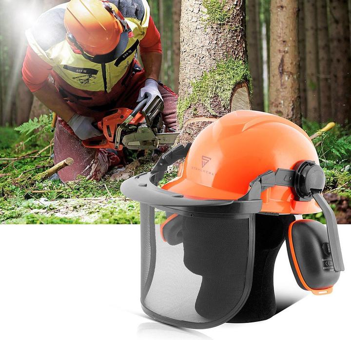 Produktbild Stahlwerk Forsthelm FH-100 ST mit Visier und Gehörschutz EN397 EN352 EN1731 (52 - 66 cm)