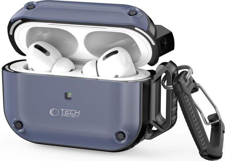 Actual product image Tech-Protect ROUGH HOOK Apple AIRPODS PRO 1 / 2 STEEL BLUE (Headphone bag)