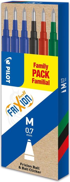 Actual product image Pilot FriXion Refill Set à 6 standard black/blue/red/green (Refill, Multicoloured, 0.70 mm)