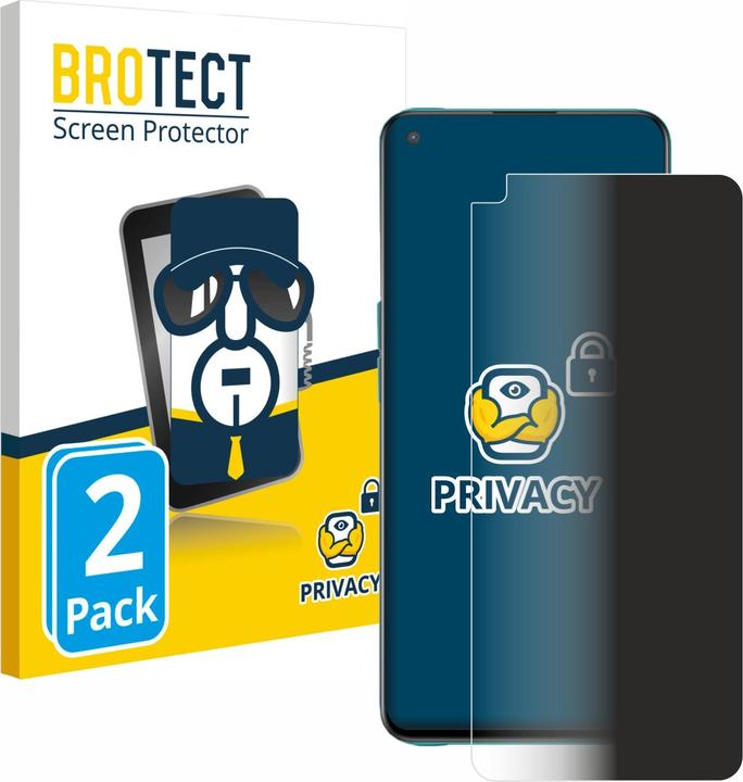 Productafbeelding BROTECT Anti-spionnetje privacyfolie Beschermfolie tegen blauw licht (2 Stuk, OnePlus Noord-CE 5G)