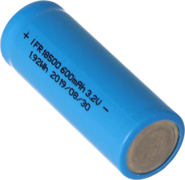 Actual product image EIZfan Battery IFR 18500, Button Top unprotected (1 pcs., 600 mAh, Rechargeable battery)