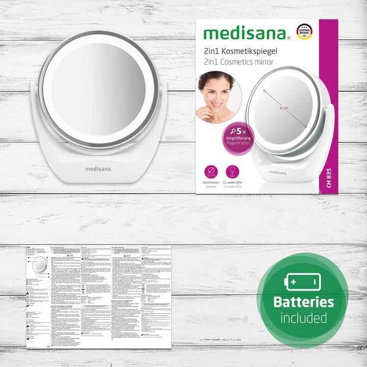 Actual product image Medisana CM 835 2in1 Cosmetic mirror, Ø 12 cm
