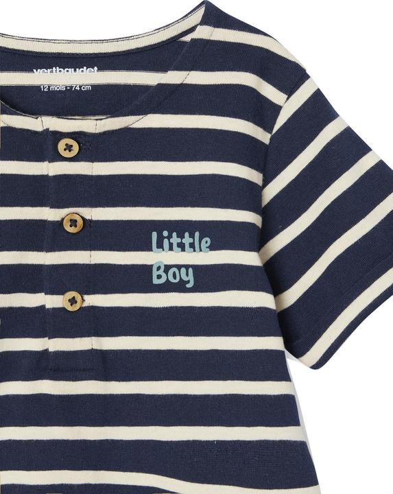 Image du produit Vertbaudet Bio-Kollektion: Gemusterter Baby Kurzoverall (92)