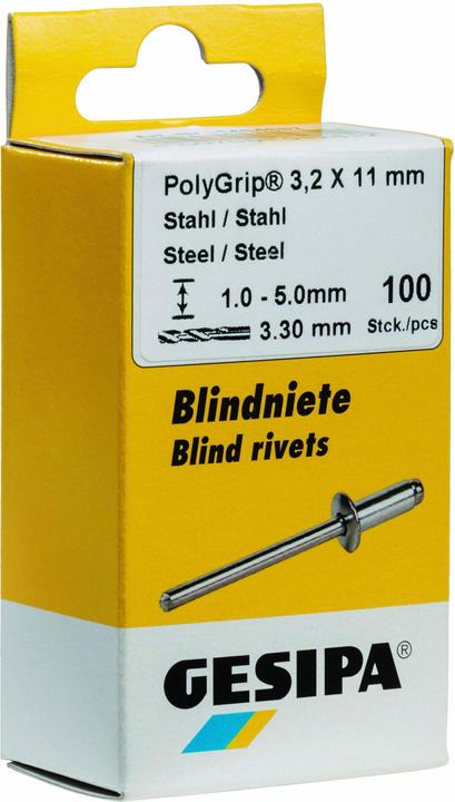 Produktbild Gesipa Blindniete Stahl/Stahl 3x10 mm Mini-Pack mit 100 Stück