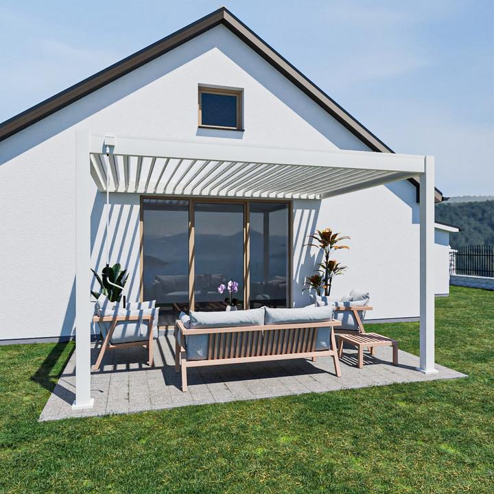 Produktbild Weide Wandpergola Deluxe Plus 3x4m Weiss (400 cm, 300 cm)
