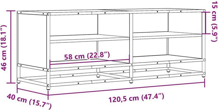 Actual product image VidaXL TV cabinet Lowboard TV cabinet TV table Wood-based material Metal