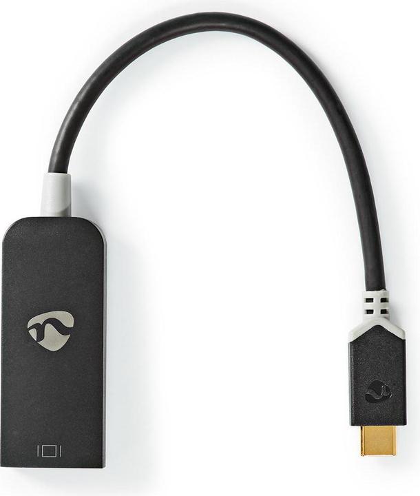 Produktbild Nedis USB Adapter USB 3.2 Gen 1 USB-CT Male DisplayPort Female 0.20 m Round Gold Plated PVC Anthraci (USB Typ-C, 20 cm)