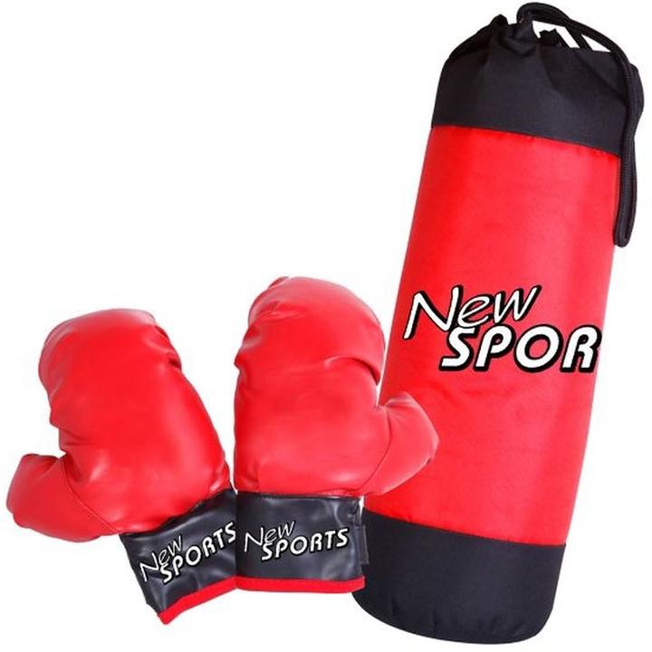 New Sports Sac de frappe + gants de boxe (14 cm, 1.02 kg)