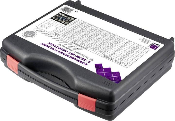 Image du produit Tru Components TC-11894512 Assortiment de cosses tubulaires 6 - 50mm² avec pince à sertir 6mm² 50mm² Argent 28