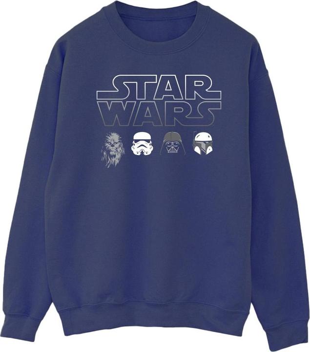 Actual product image Star Wars Mens Character Heads Sweatshirt (L)