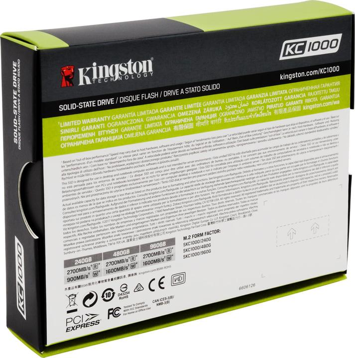 Actual product image Kingston Kc1000 (960 GB, M.2)