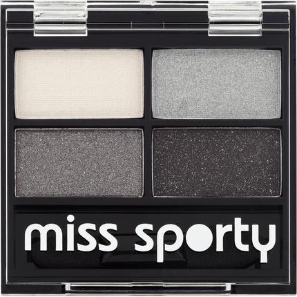 Produktbild Miss Sporty Miss Sports - Studio Colour Quattro Eye Shadow Quadruple Eyeshadow 404 Real Smoky/Smokyack 5G (Smoky Black, 404 Real Smoky)