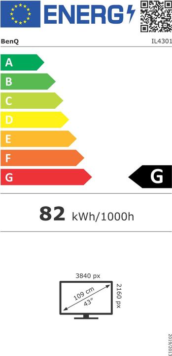 Label énergétique BenQ IL4301 (3840 x 2160 pixels, 43")