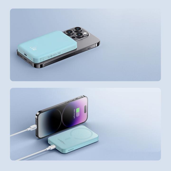 Actual product image Baseus mini power bank 5000mAh 20W + USB-C cable (20V/3A) - blue (5000 mAh, 20 W, 19.25 Wh)