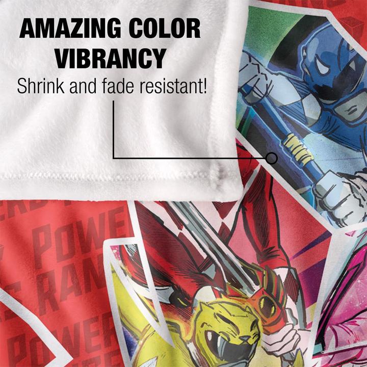 Actual product image Power Rangers Lightning Bolt Blanket (152 x 127 cm)