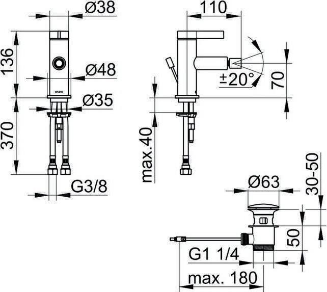 Immagine prodotto Keuco Miscelatore monocomando per bidet IXMO Pure sw ma m pull rod