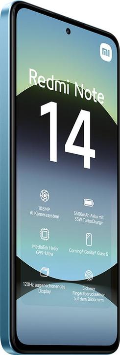 Produktbild Xiaomi Redmi Note 14 (256 GB, Ocean Blue, 6.67", Dual SIM, 108 Mpx, 4G)