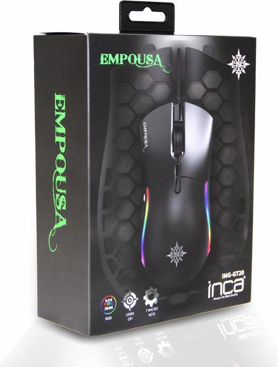 Produktbild Inca RGB 6 Led 10000 DPI 7D Macro Keys with Double Cap Prof. gaming mouse (Kabelgebunden)