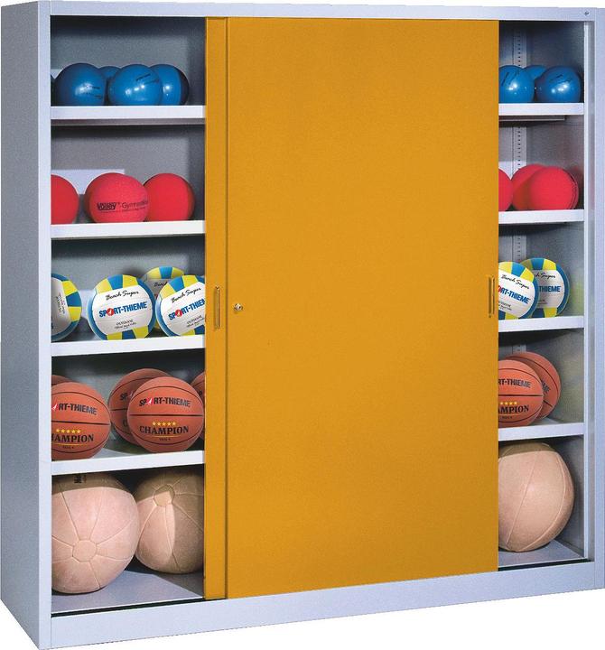 Image du produit C+P Armoire pour balles (hxlxp : 195x160x50 cm, avec portes coulissantes en tôle pleine, type 4)