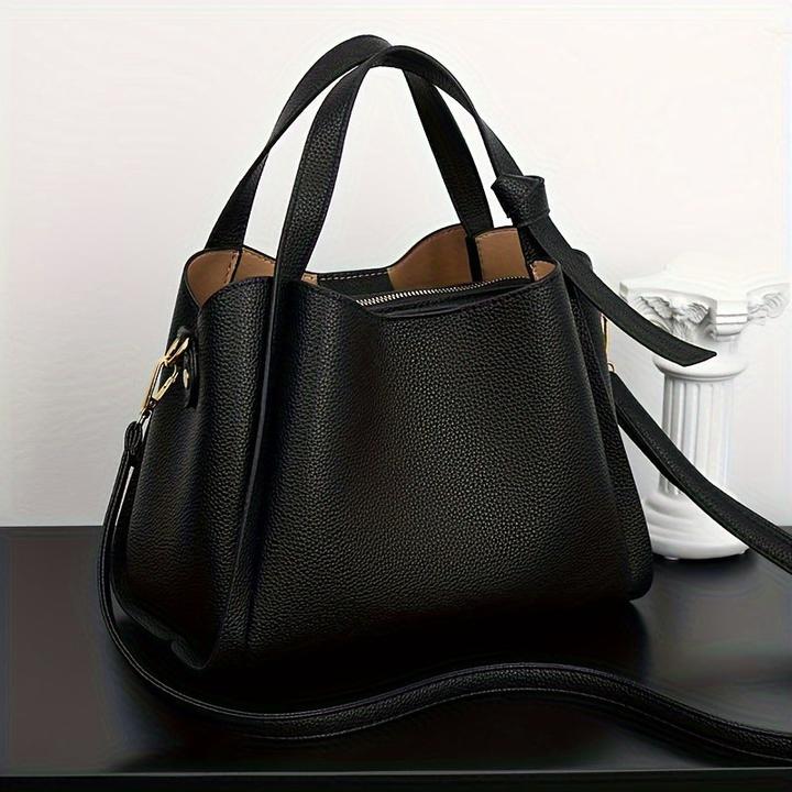 Produktbild Only-Bags.Store Chic Solid Color Bucket Bag - Vielseitige Crossbody & Schulter Handtasche mit verstellbarem Riemen