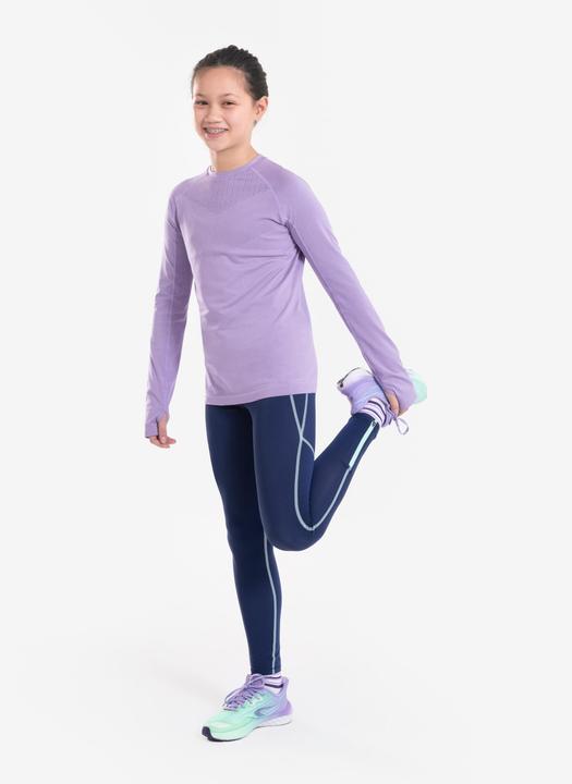 Produktbild Kiprun Lauftights lang Kinder Reissverschluss - Dry+ 900 dunkelblau/grün (6, 7, 8)