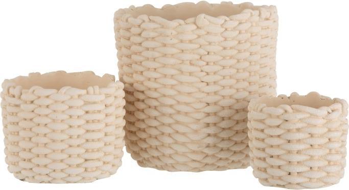 Image du produit J-Line Pot de fleurs Simeon 28.5 cm - Ecru (30.50 cm)