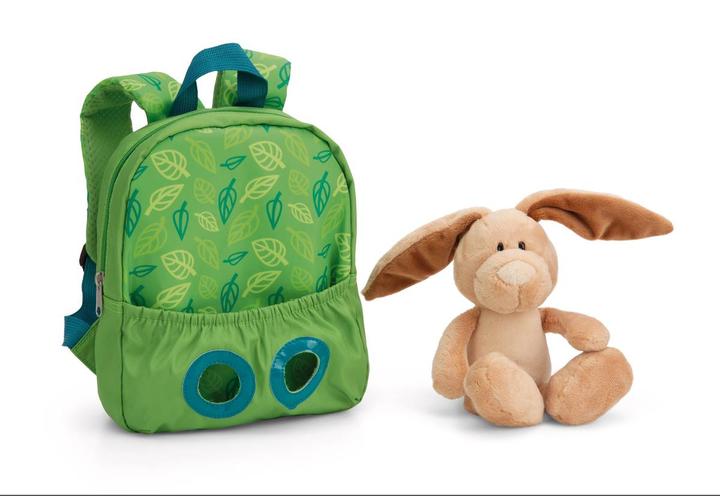 Image du produit NICI 61743 Rucksack mit Plüschtier 21x26cm Hase 25cm grün