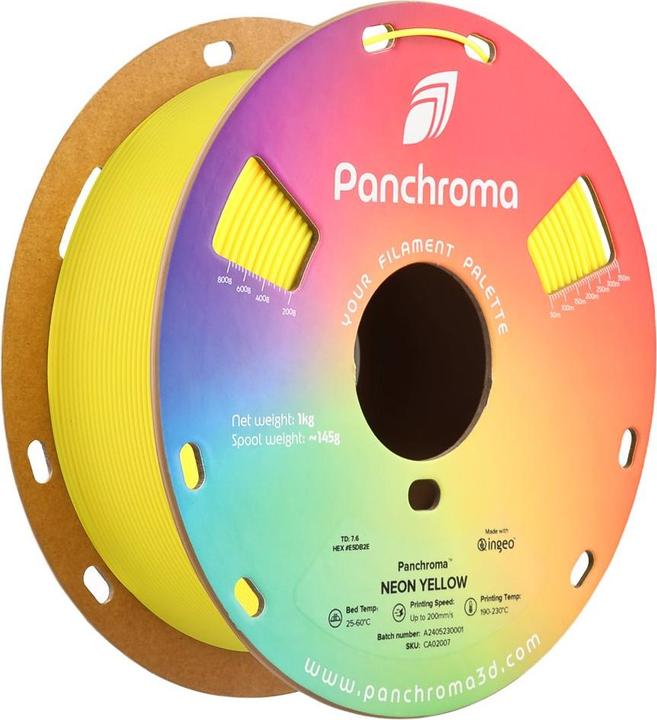 Actual product image Polymaker Panchroma™ PLA Neon (PLA, 1.75 mm, 1000 g, Yellow)