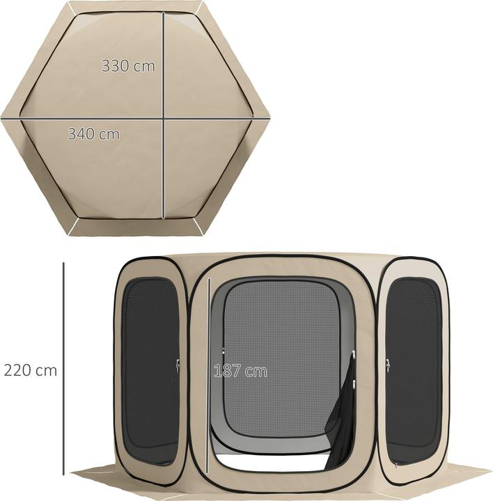 Produktbild Outsunny Campingzelt Oxfordstoff, Stahldraht Khaki (Wurfzelt)
