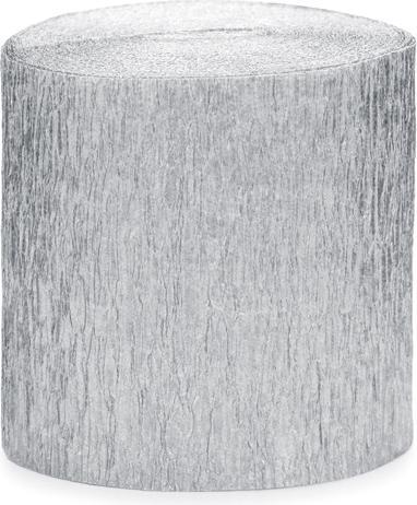 Partydeco Crepe streamer, 5cm/10m, silver (1 pkt / 4 pc.)