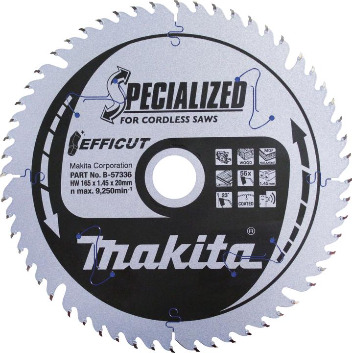 Image du produit Makita CCF19045G Lame de scie circulaire SPECIALIZED EFFICUT 190 x 30 x 1,0 mm - 45 dents, pour bois