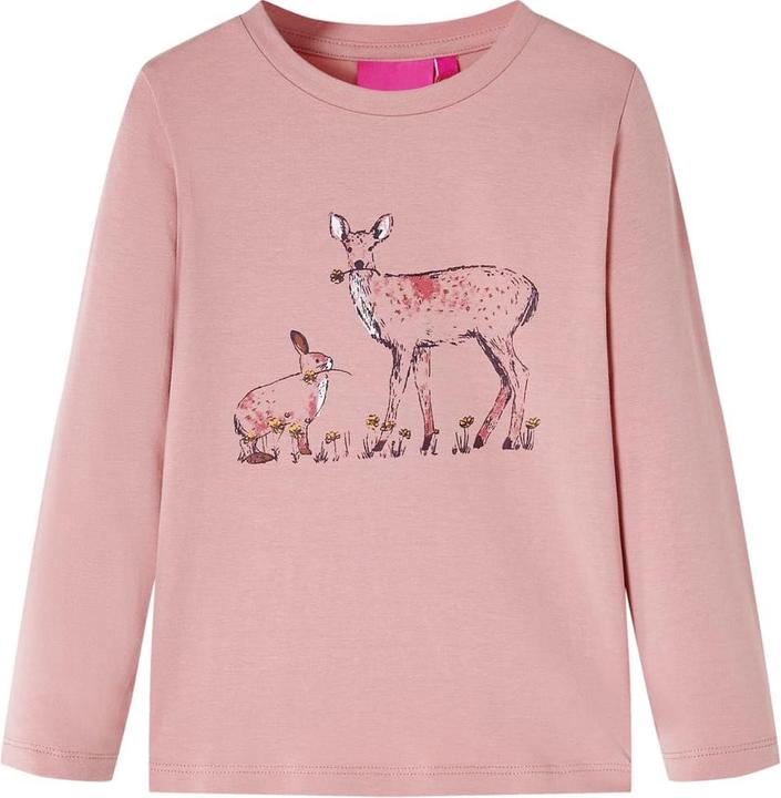 Actual product image VidaXL Children's long-sleeved shirt pink 140,Material: 95 % cotton. 5 (140)