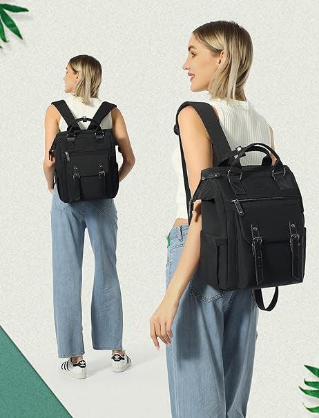Produktbild Only-Bags.Store Stilvoller kleiner Laptop-Rucksack - Modischer College Daypack mit verstellbaren Trägern, robustem