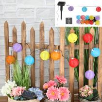 Produktbild Cepewa LED Solar Lampion Girlande, 10er, bunt, ca. 185cm (7000 lm, IP44)