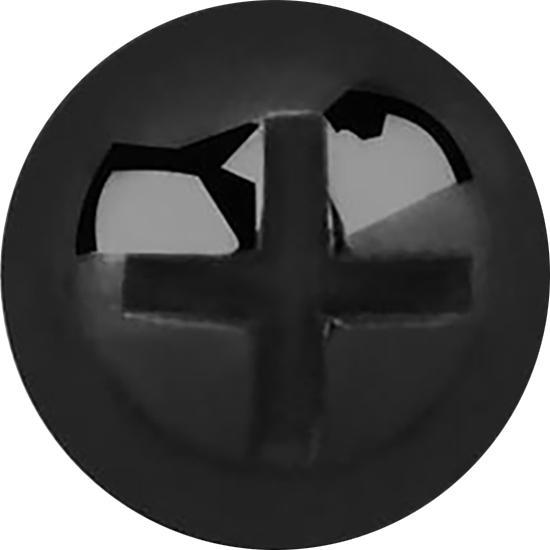 Actual product image Star Piercing Dermal Anchor cross slotted head black (Surgical steel 316L)