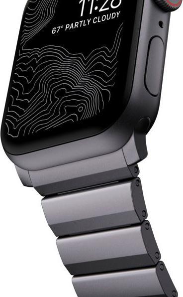 Produktbild Nomad Armband Aluminium Apple Watch Gray (21.5 mm, grade N52 magnet, Edelstahl 316, Aluminium)