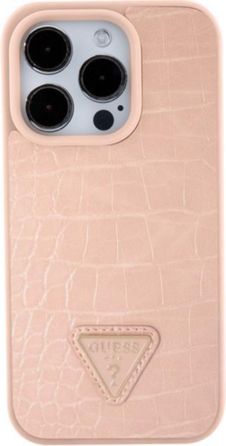 Produktbild Guess GUHCP15LPCRTHCP iPhone 15 Pro 6.1" różowy/pink hardcase Croco Triangle Metal Logo (Apple iPhone 15 Pro)