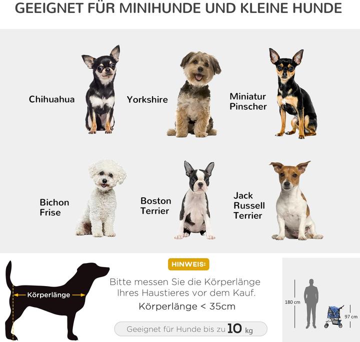 Actual product image PawHut Dog buggy with rain cover (Dog, Foldable)