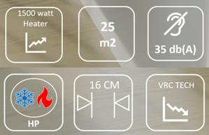Image du produit Zymbo Climatiseur Silent Inverter (sans unité extérieure) jusqu'à 25m2 (25 m², 7920 BTU/h)