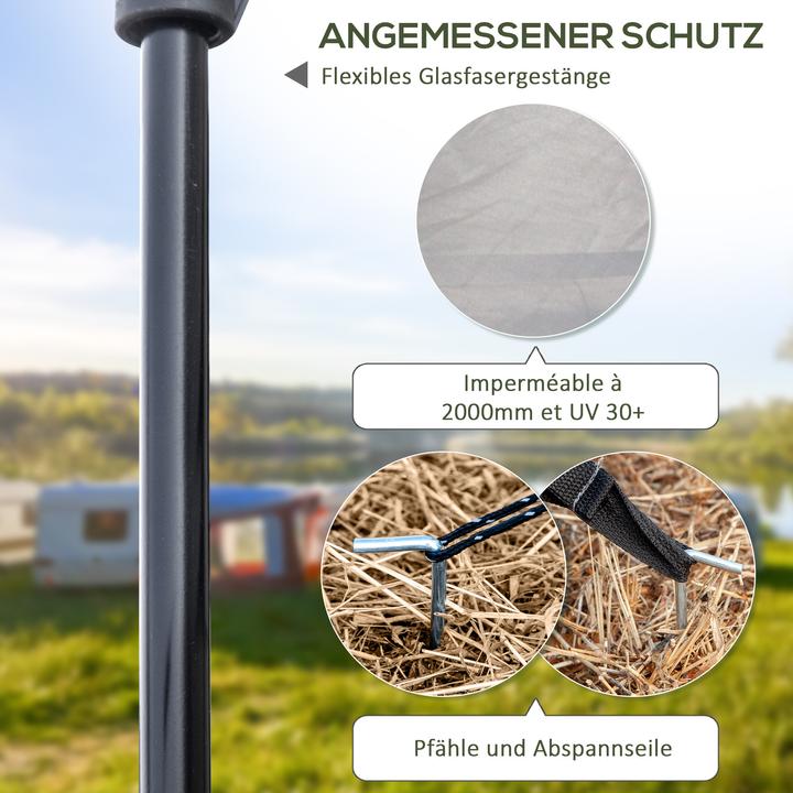 Produktbild Outsunny Campingzelt Polyester, Fiberglas Blau (3 Personen)