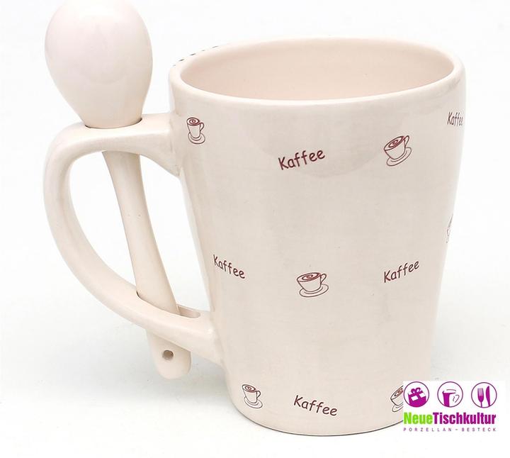 Immagine prodotto neuetischkultur Tazza da caffè con cucchiaio, Coffeetime (400 ml, 2 x)
