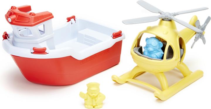 Image du produit Green Toys Bateau de sauvetage avec hélicoptère