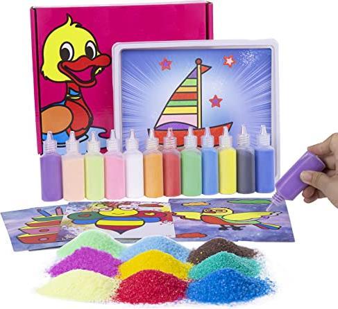 Produktbild Activity Board Sand Malerei Karten Kunst Kinder Färbung DIY Papier Handwerk Kit mit 12 Flaschen färben Sand für