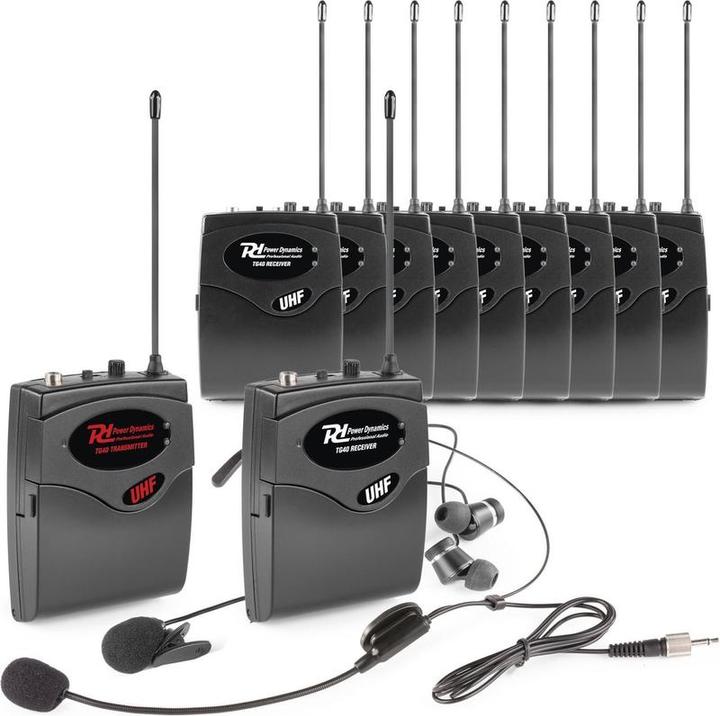 Produktbild Power Dynamics - TG40 - Complete set - Zender en 10 ontvangers - UHF
