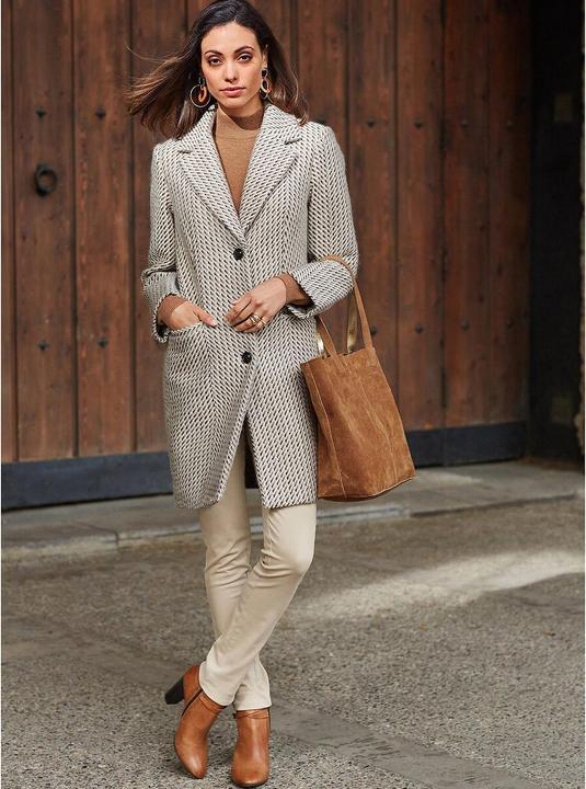 Actual product image Anne Weyburn Stand-up collar jumper (W36/L38)