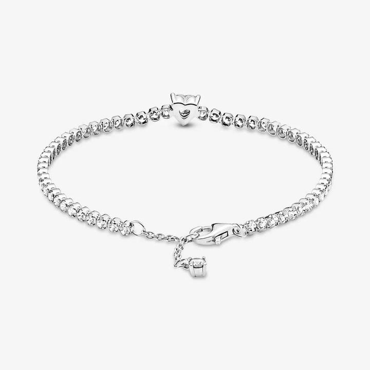 Produktbild Pandora Tennis Armband Funkelndes Herz (20 cm, Sterling Silber 925, Mit Stein(en))