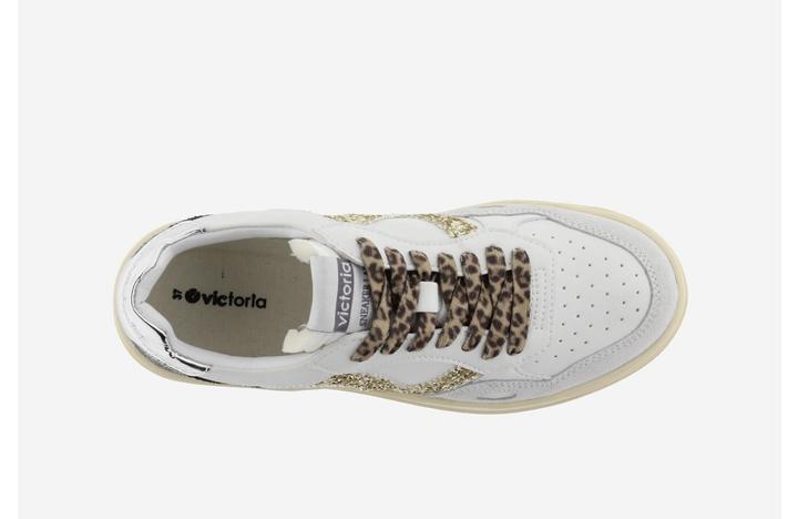 Produktbild Victoria Weiss-goldene Damen-Sneaker aus Leder-Look (39)