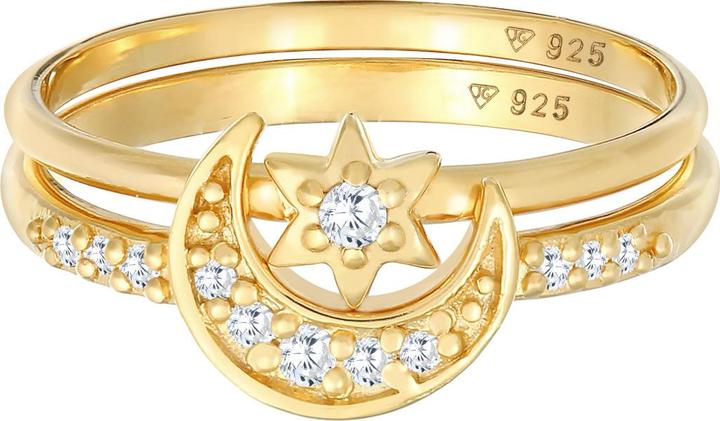 Actual product image Elli Astro, Crescent, Ring Set, Stars (54, 925 Silver)
